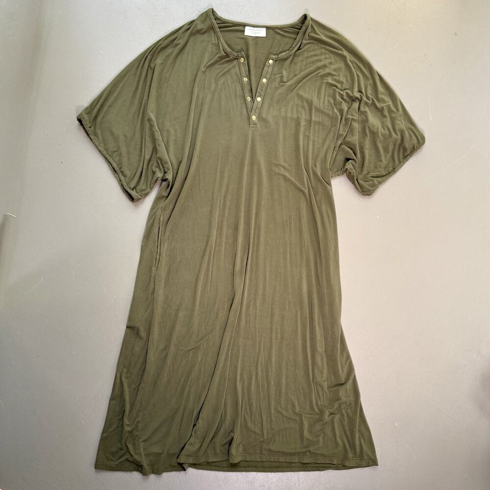 Dwell & Slumber XS/S Olive Oversized Lounge Dress Travel Dolman Casual USA Made